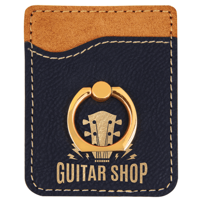 2.375" x 3.125" Black/Gold Leatherette Phone Wallet with – item GFT1123 image 4