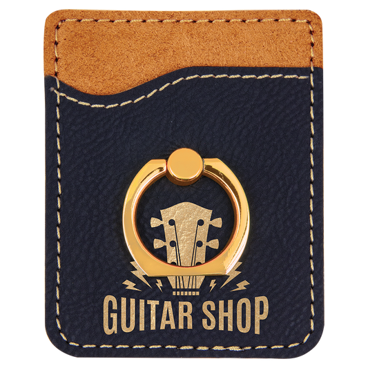 2.375" x 3.125" Black/Gold Leatherette Phone Wallet with – item GFT1123
