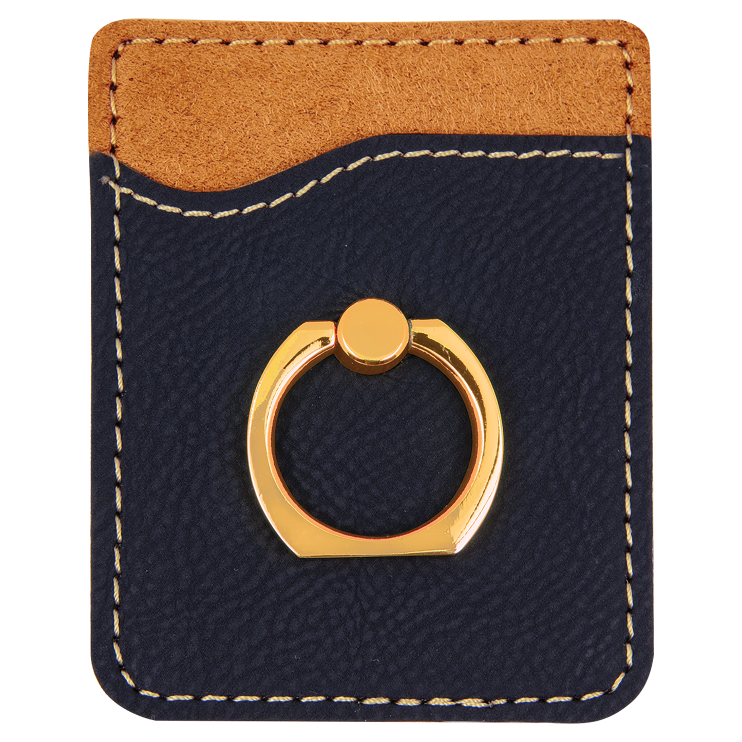 2.375" x 3.125" Black/Gold Leatherette Phone Wallet with – item GFT1123 image 3