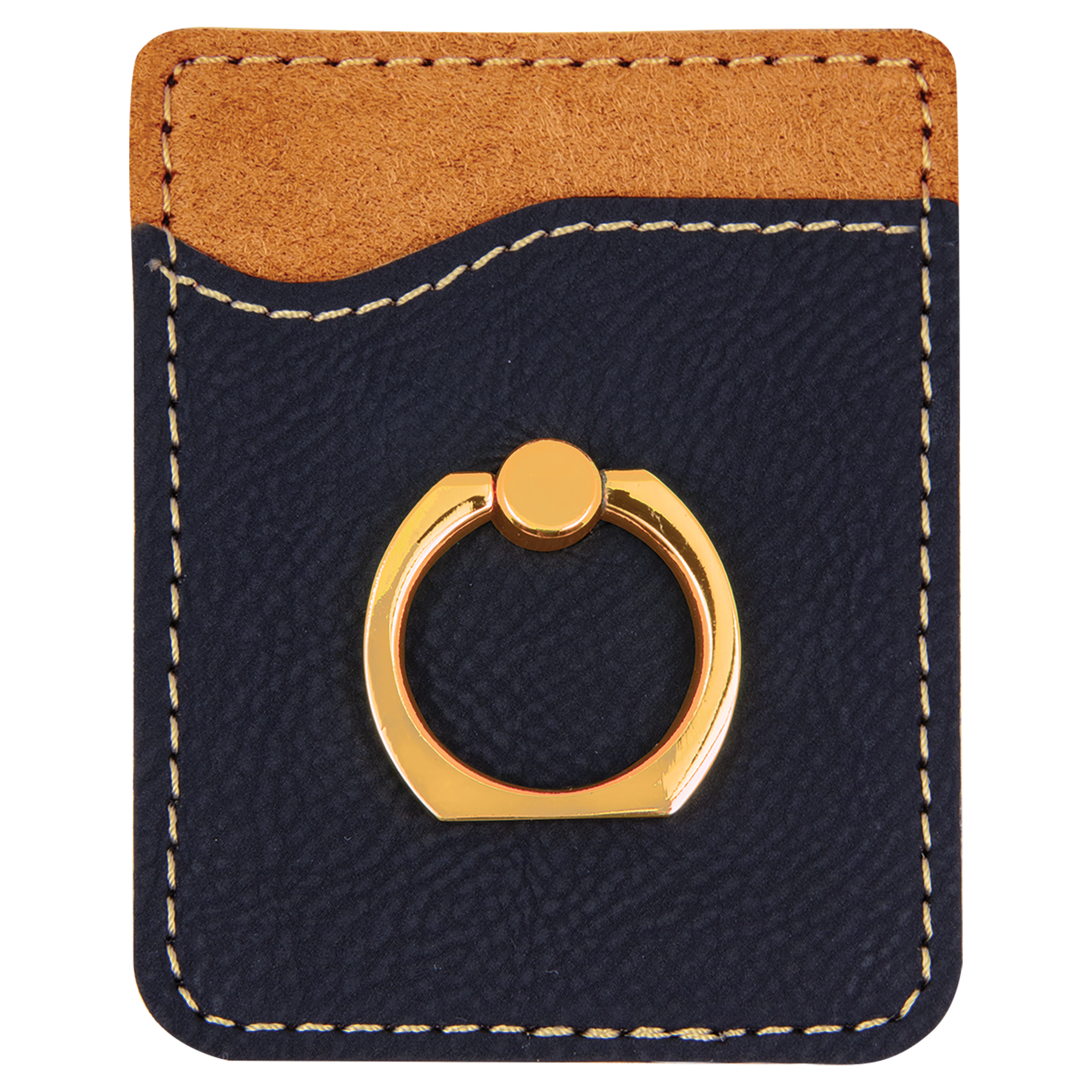 2.375" x 3.125" Black/Gold Leatherette Phone Wallet with – item GFT1123 image 3