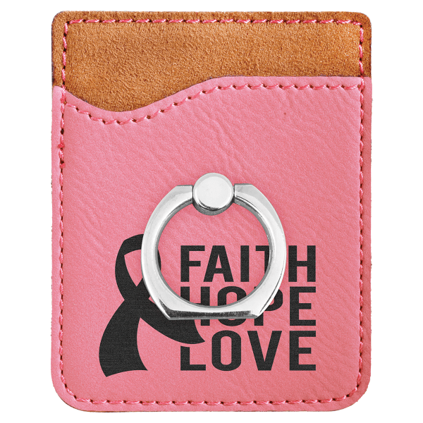 2.375" x 3.125" Pink Leatherette Phone Wallet with Ring – item GFT1127 image 4