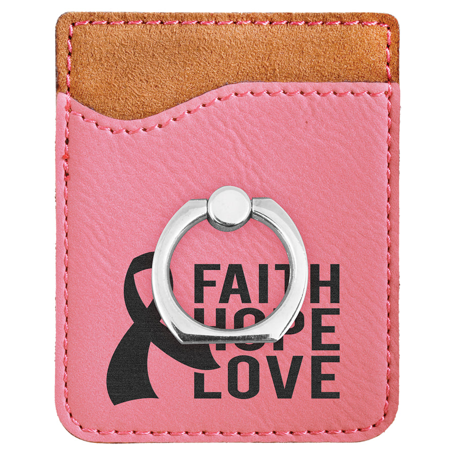 2.375" x 3.125" Pink Leatherette Phone Wallet with Ring – item GFT1127 image 2