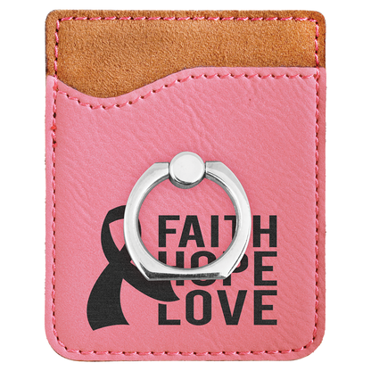 2.375" x 3.125" Pink Leatherette Phone Wallet with Ring – item GFT1127