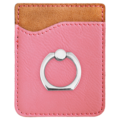 2.375" x 3.125" Pink Leatherette Phone Wallet with Ring – item GFT1127 image 3