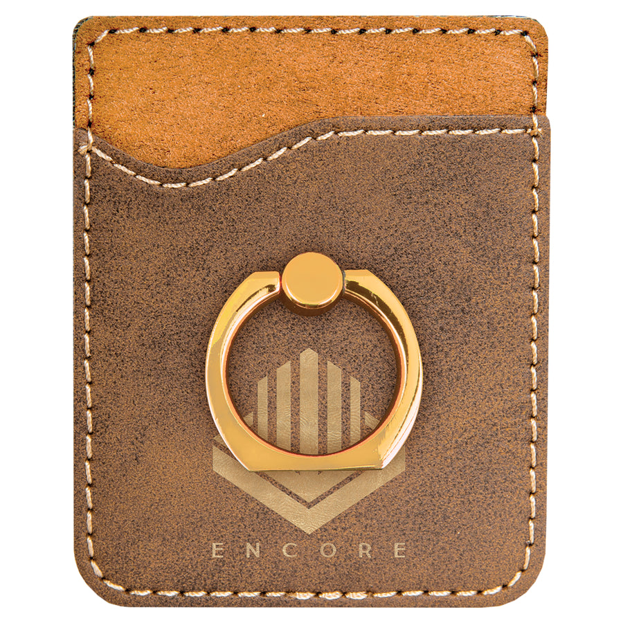2.375" x 3.125" Rustic/Gold Leatherette Phone Wallet with – item GFT1129 image 2