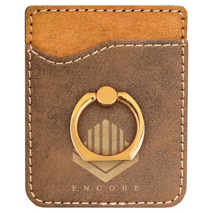 2.375" x 3.125" Rustic/Gold Leatherette Phone Wallet with – item GFT1129 image 2