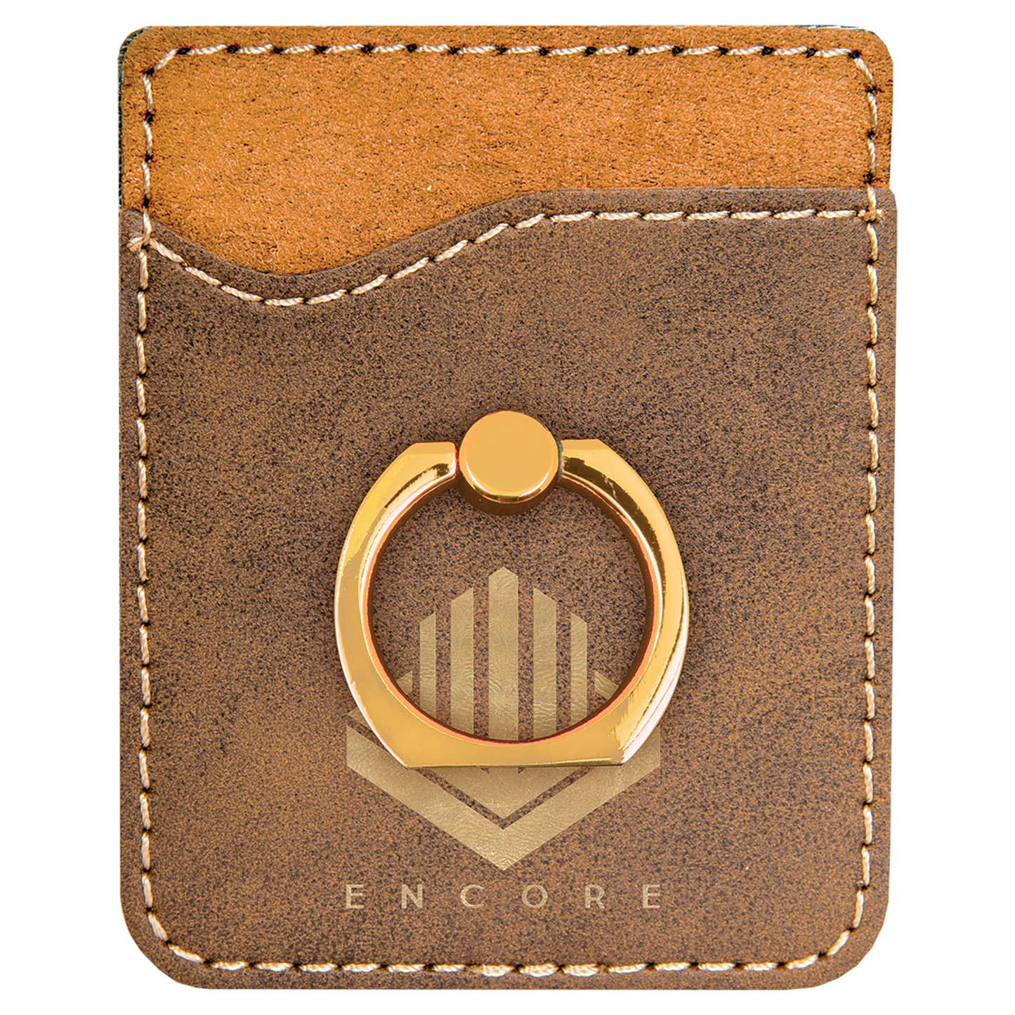 2.375" x 3.125" Rustic/Gold Leatherette Phone Wallet with – item GFT1129