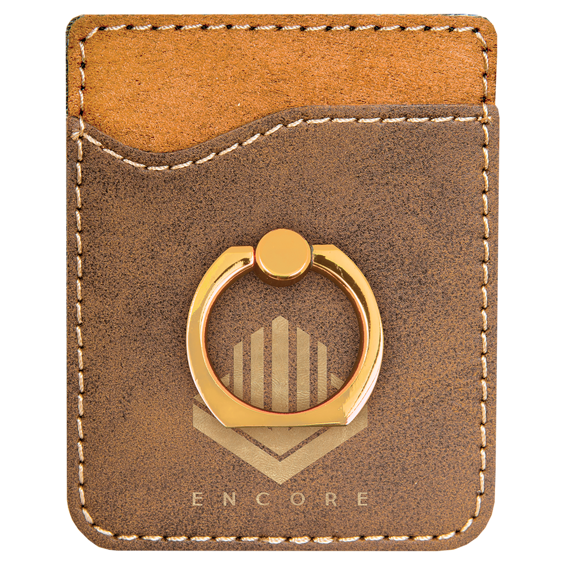2.375" x 3.125" Rustic/Gold Leatherette Phone Wallet with – item GFT1129