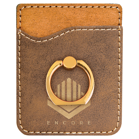 2.375" x 3.125" Rustic/Gold Leatherette Phone Wallet with – item GFT1129