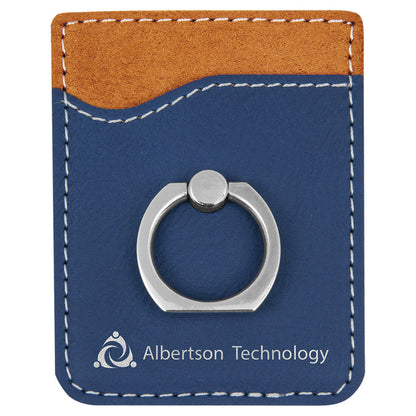 2.375" x 3.125" Blue/Silver Leatherette Phone Wallet with – item GFT1130 image 2