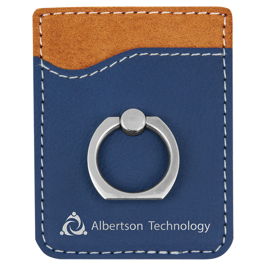 2.375" x 3.125" Blue/Silver Leatherette Phone Wallet with – item GFT1130