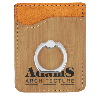 2.375" x 3.125" Bamboo Leatherette Phone Wallet with Ring – item GFT1132 image 4