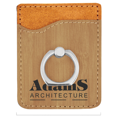 2.375" x 3.125" Bamboo Leatherette Phone Wallet with Ring – item GFT1132