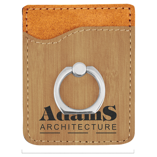 2.375" x 3.125" Bamboo Leatherette Phone Wallet with Ring – item GFT1132