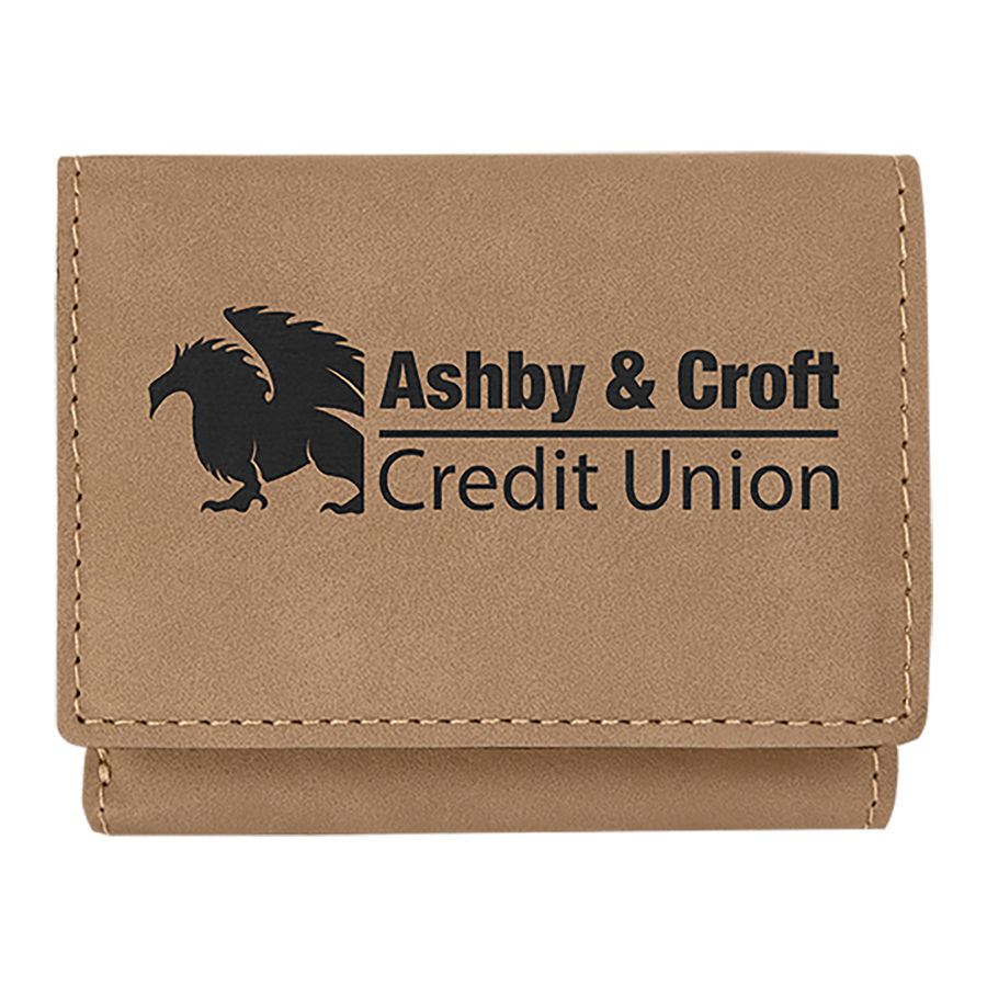 3" x 4" Light Brown Leatherette Wallet – item GFT1185 image 2
