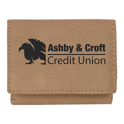 3" x 4" Light Brown Leatherette Wallet – item GFT1185