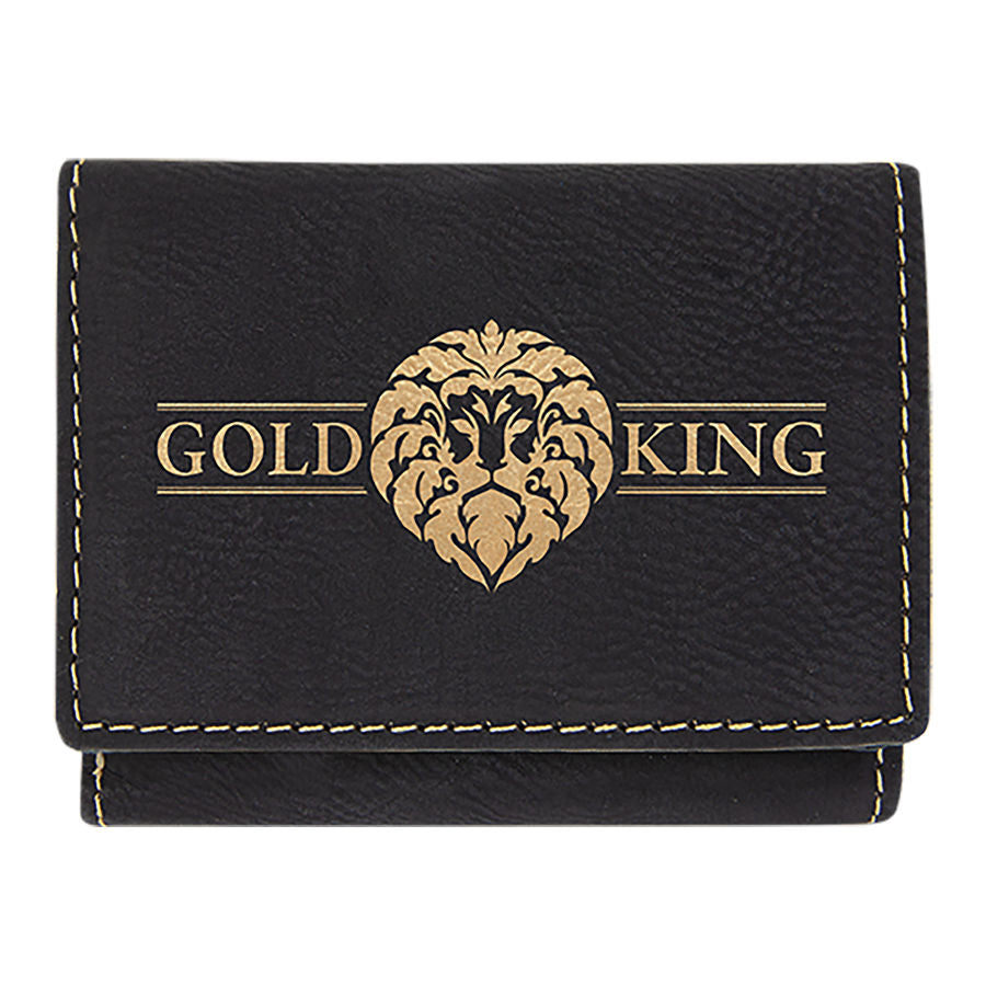 3" x 4" Black/Gold Leatherette Wallet – item GFT1187 image 2