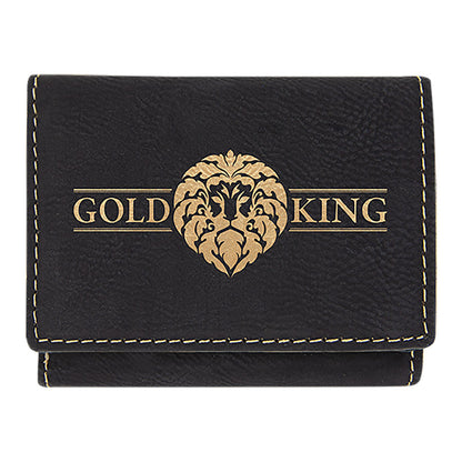 3" x 4" Black/Gold Leatherette Wallet – item GFT1187 image 2
