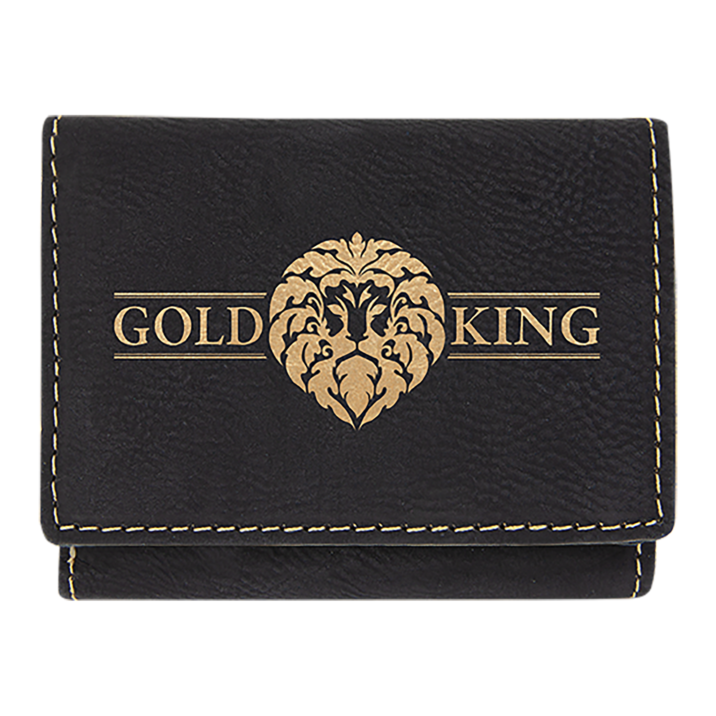 3" x 4" Black/Gold Leatherette Wallet – item GFT1187
