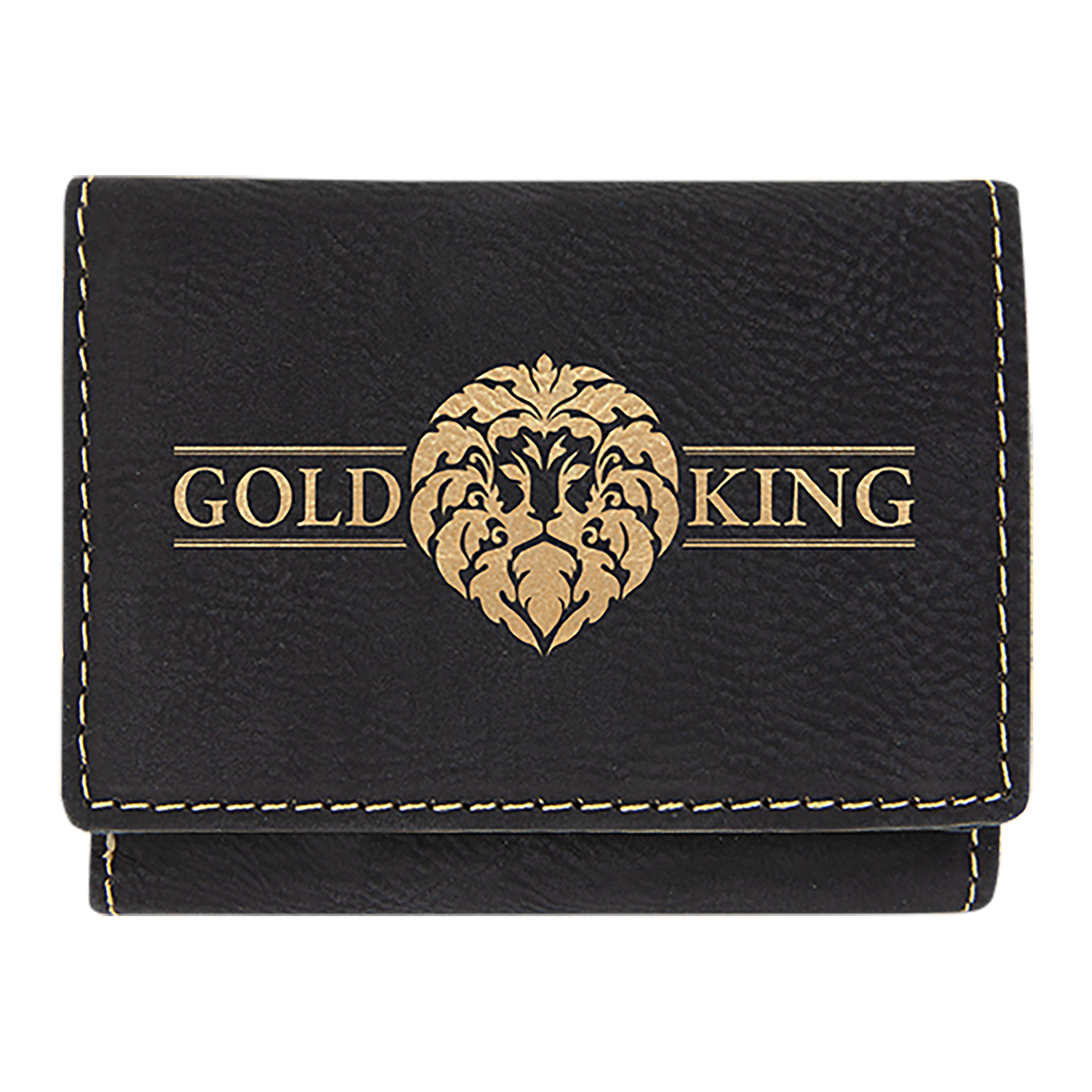 3" x 4" Black/Gold Leatherette Wallet – item GFT1187