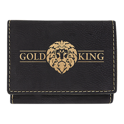 3" x 4" Black/Gold Leatherette Wallet – item GFT1187