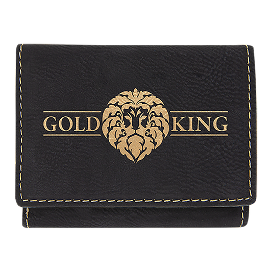 3" x 4" Black/Gold Leatherette Wallet – item GFT1187
