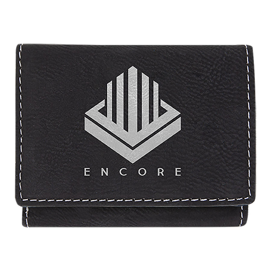 3" x 4" Black/Silver Leatherette Wallet – item GFT1190 image 2