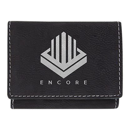 3" x 4" Black/Silver Leatherette Wallet – item GFT1190 image 2
