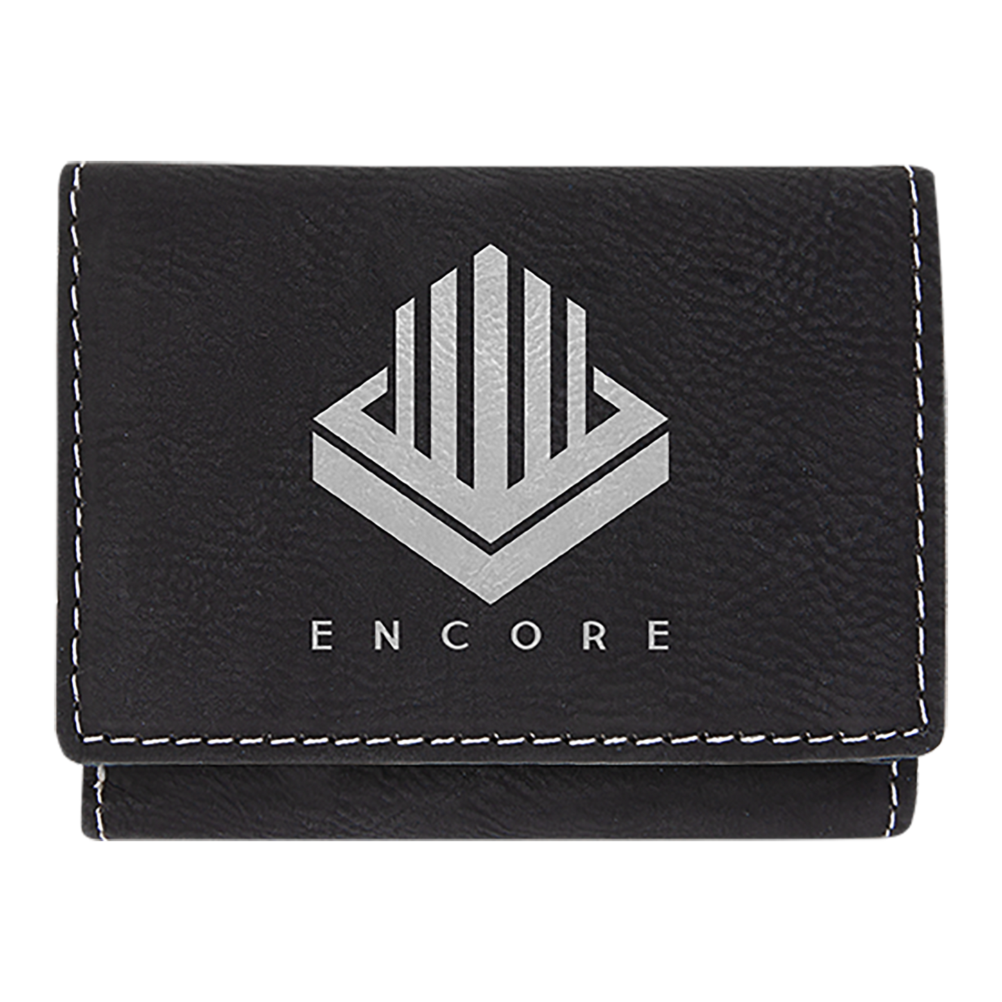 3" x 4" Black/Silver Leatherette Wallet – item GFT1190