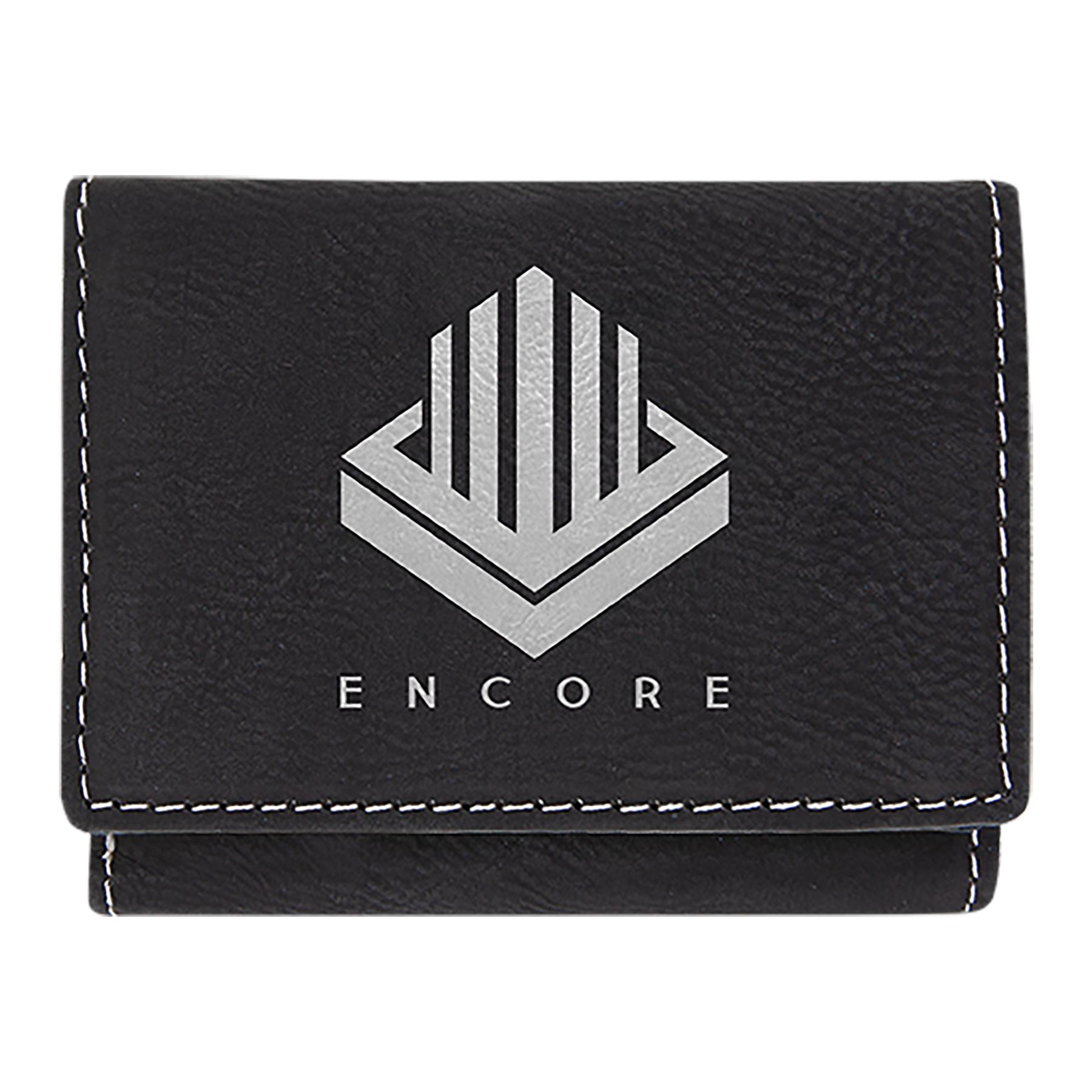 3" x 4" Black/Silver Leatherette Wallet – item GFT1190
