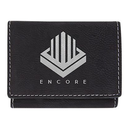 3" x 4" Black/Silver Leatherette Wallet – item GFT1190