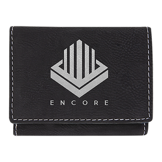 3" x 4" Black/Silver Leatherette Wallet – item GFT1190