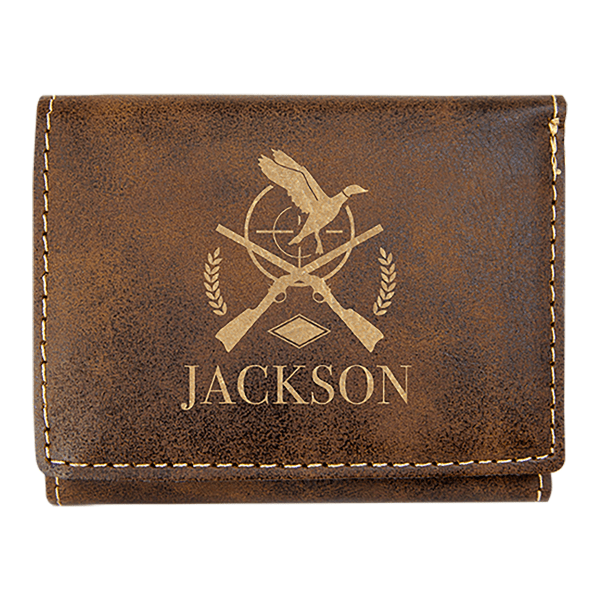 3" x 4" Rustic/Gold Leatherette Wallet – item GFT1191 image 3