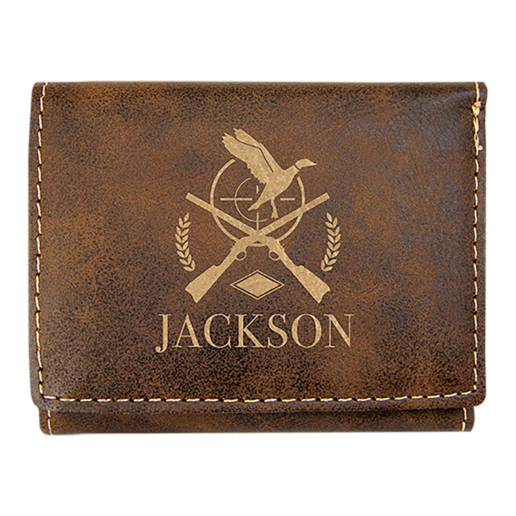3" x 4" Rustic/Gold Leatherette Wallet – item GFT1191