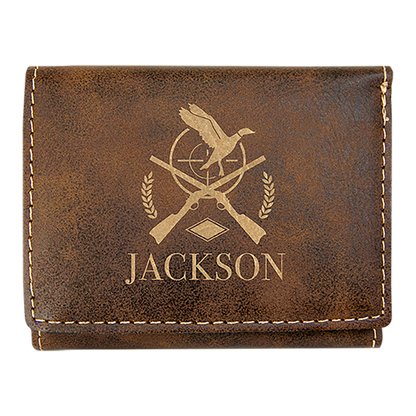 3" x 4" Rustic/Gold Leatherette Wallet – item GFT1191