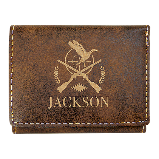 3" x 4" Rustic/Gold Leatherette Wallet – item GFT1191