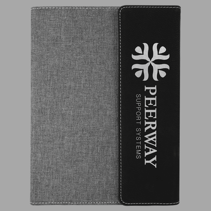Black with Gray Laserable Leatherette Canvas Portfolio with – item GFT1206 image 2