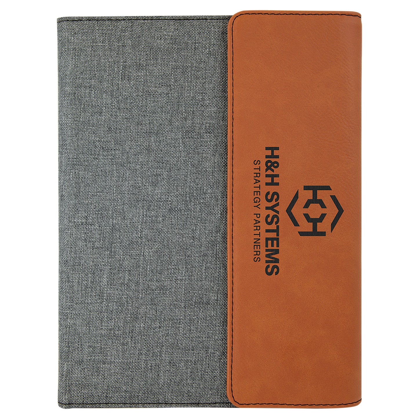 Rawhide with Gray Laserable Leatherette Canvas Portfolio – item GFT1207