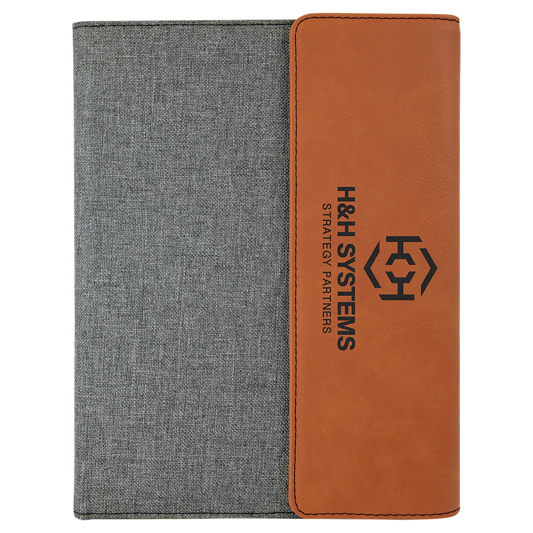 Rawhide with Gray Laserable Leatherette Canvas Portfolio – item GFT1207