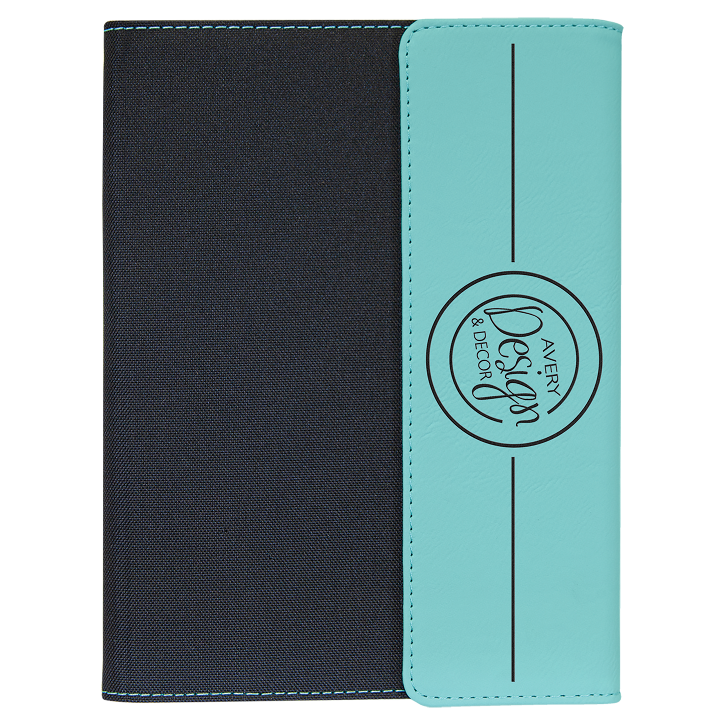 7" x 9" Teal Canvas Leatherette Portfolio – item GFT1208