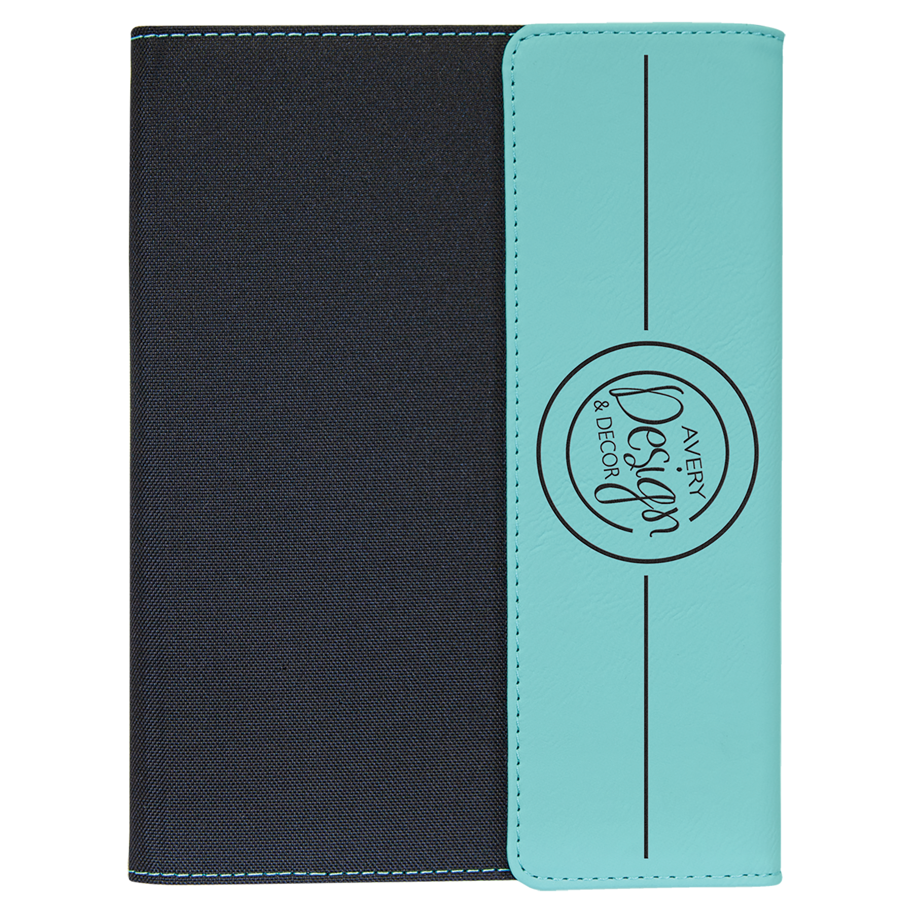 7" x 9" Teal Canvas Leatherette Portfolio – item GFT1208