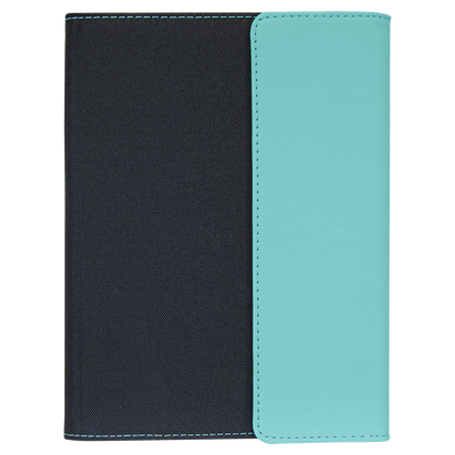 7" x 9" Teal Canvas Leatherette Portfolio – item GFT1208 image 4