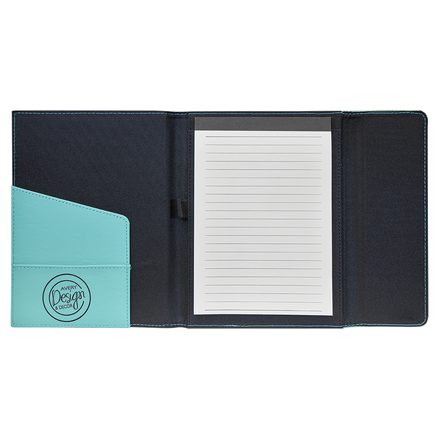 7" x 9" Teal Canvas Leatherette Portfolio – item GFT1208 image 2