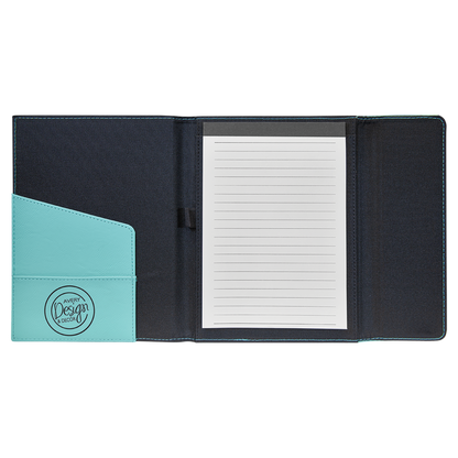 7" x 9" Teal Canvas Leatherette Portfolio – item GFT1208 image 2