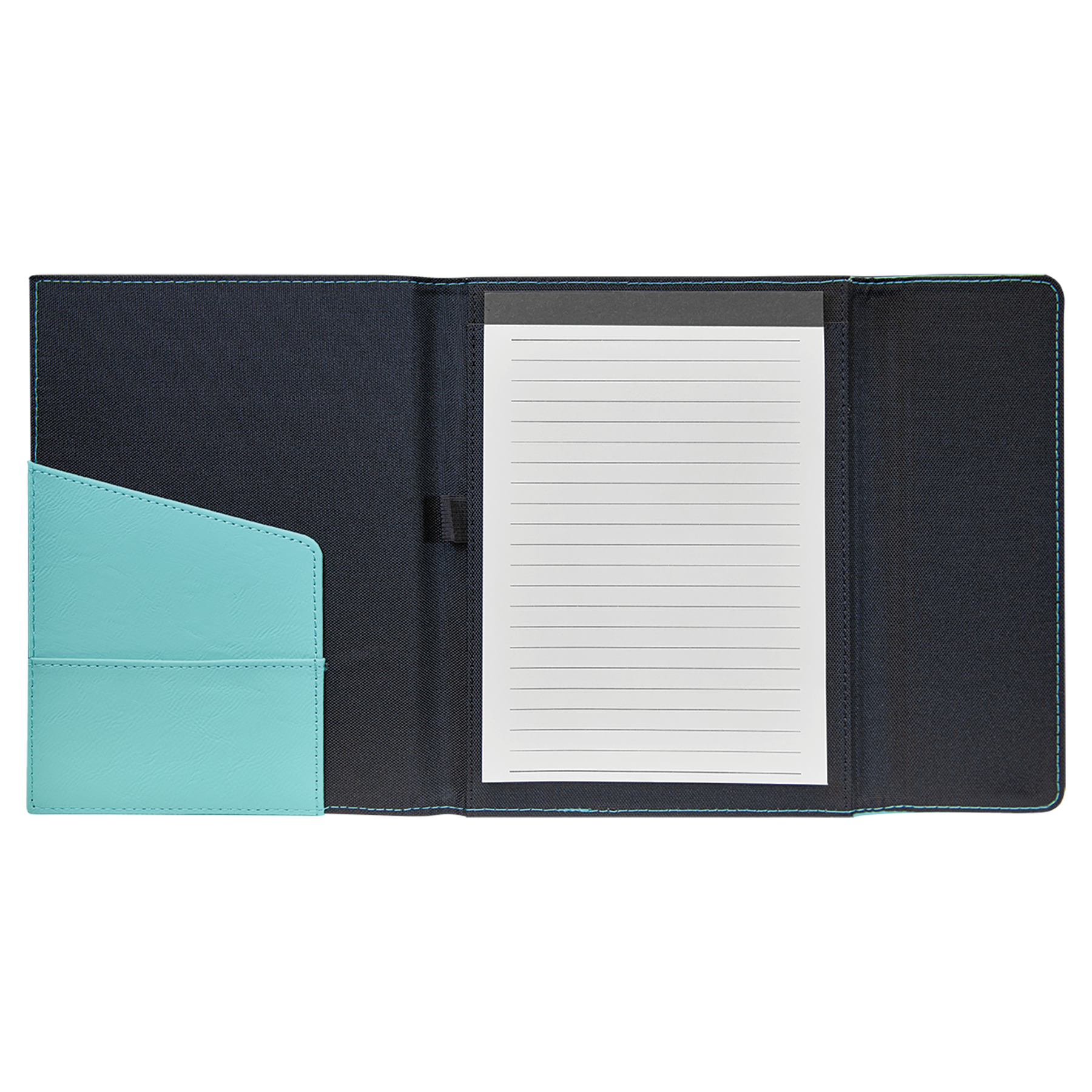 7" x 9" Teal Canvas Leatherette Portfolio – item GFT1208 image 5