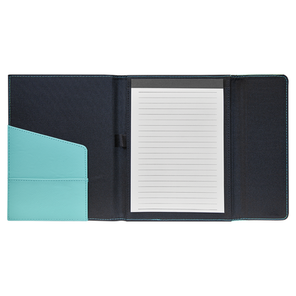 7" x 9" Teal Canvas Leatherette Portfolio – item GFT1208 image 5