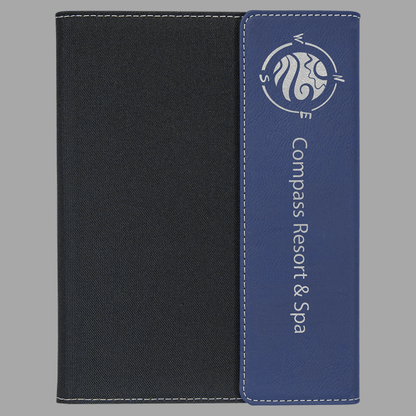 Blue with Black Laserable Leatherette Canvas Portfolio with – item GFT1209 image 2