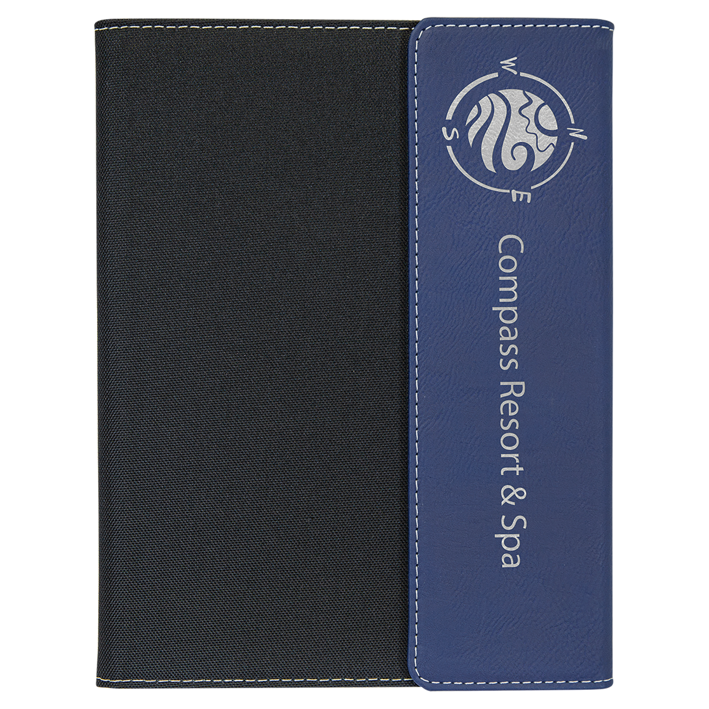Blue with Black Laserable Leatherette Canvas Portfolio with – item GFT1209