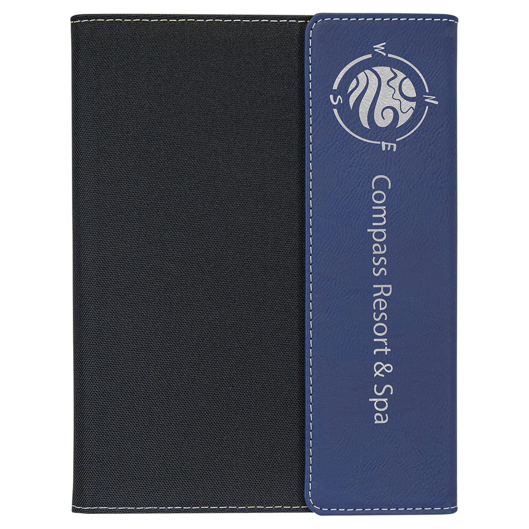 Blue with Black Laserable Leatherette Canvas Portfolio with – item GFT1209