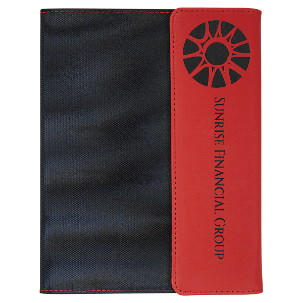 7" x 9" Red/Black Canvas Leatherette Portfolio – item GFT1210 image 6